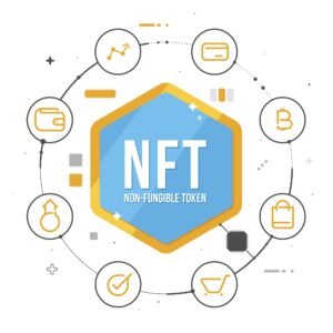 Ilustración del concepto de NFT; Non Fungible Token