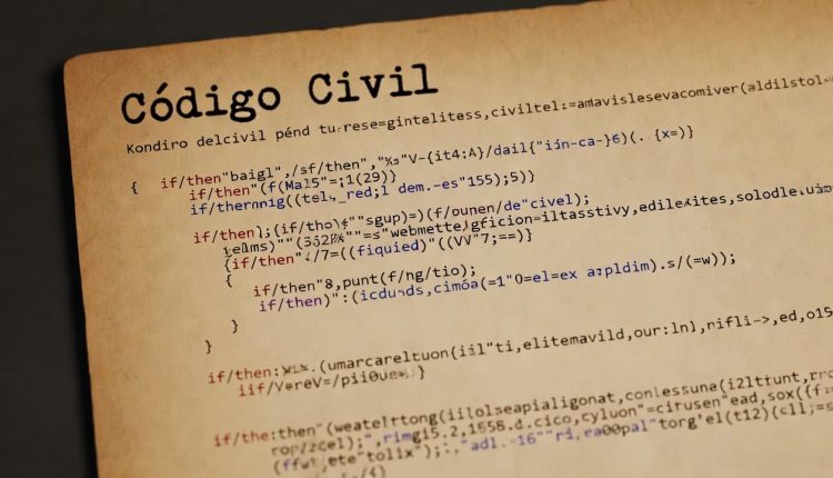 Código Civil, con líneas de código